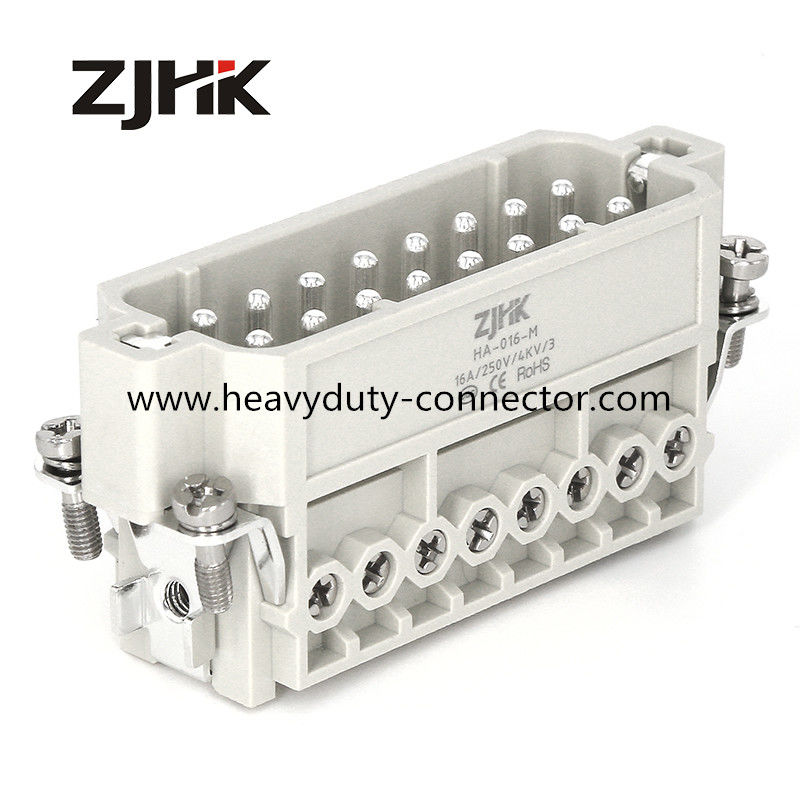 mâle 16P connecteurs d'alimentation résistants 16 Pin Rectangular Connector de 16 ampères 240v